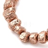 Electroplated Natural Lava Rock Beads Strands G-L606-D02-01E-2