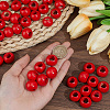 50Pcs Spray Painted Wood European Beads WOOD-PA0001-82-3