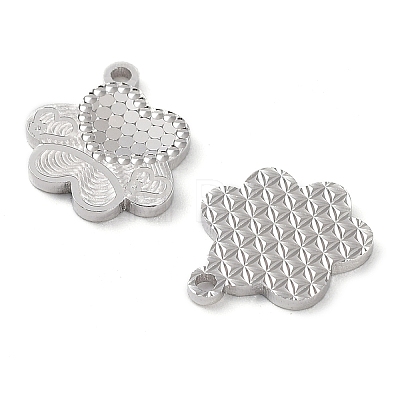 Rhodium Plated 925 Sterling Silver Charms STER-C003-03P-1