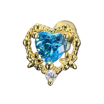 Brass Pave Dodger Blue Cubic Zirconia Cartilage Earrings FS-WGEDAE7-12-1