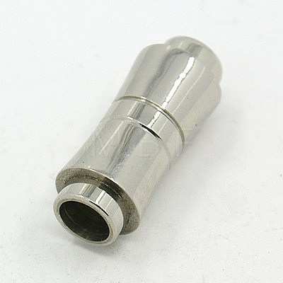 304 Stainless Steel Magnetic Clasps with Glue-in Ends for Necklaces/Bracelets Making STAS-E006-96-1