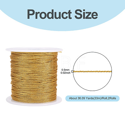 2 Rolls Round PET Metallic Thread MCOR-TADJ0001-01C-01-1