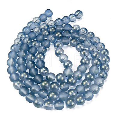 Frosted Transparent Glass Bead Strands GLAA-P065-8mm-10-1