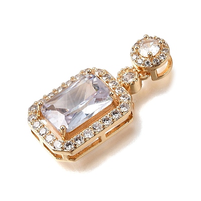 Brass Pave Cubic Zirconia Pendants KK-N290-34G-03-1