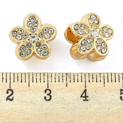 Rack Plating Alloy Rhinestone European Beads FIND-B034-17G-01-1