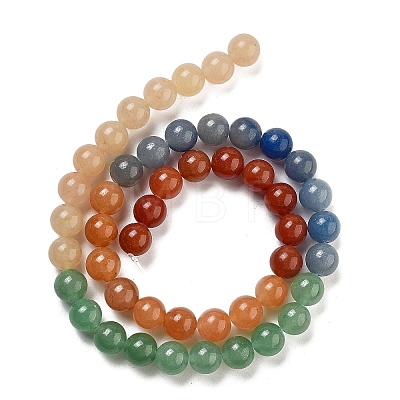 Natural Yellow/Green/Blue/Red Aventurine Beads Strands G-B095-A03-01-1