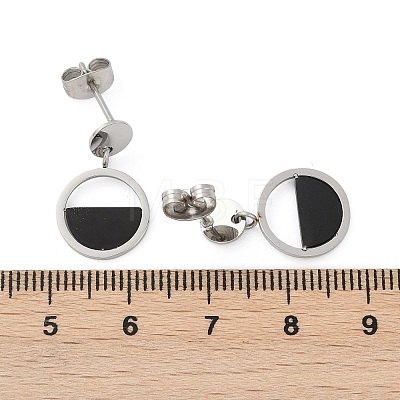 304 Stainless Steel Plastic Dangle Stud Earrings EJEW-Z089-16P-1