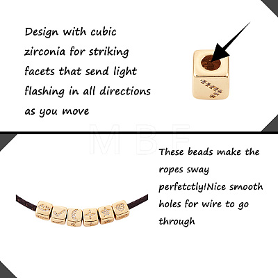 9Pcs 9 Style Brass Micro Pave Cubic Zirconia European Beads ZIRC-PJ0001-05-1