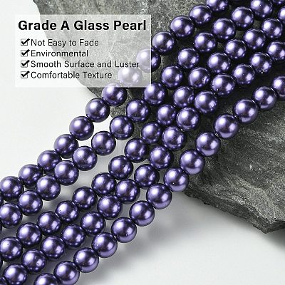 Eco-Friendly Grade A Glass Pearl Beads HY-J002-6mm-HX073-1