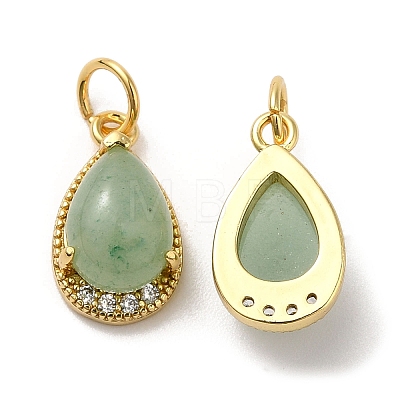 Natural Mixed Stone Teardrop Charms G-A034-01G-1