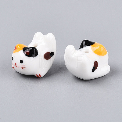 Handmade Porcelain Printed Beads PORC-T133-05-1