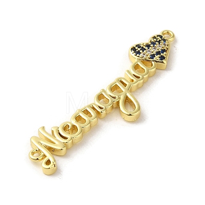 Rack Plating Brass Micro Pave Cubic Zirconia Connector Charms KK-C053-09G-1