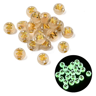 Luminous Transparent Acrylic Beads OACR-P037-01B-N-1