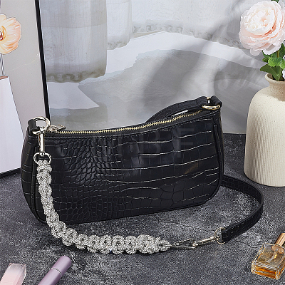 1Pc Rhinestone Braided Cord Bag Handles DIY-PH0036-47A-1