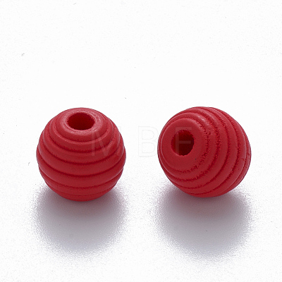 Painted Natural Wood Beehive Beads WOOD-Q040-019B-A07-1