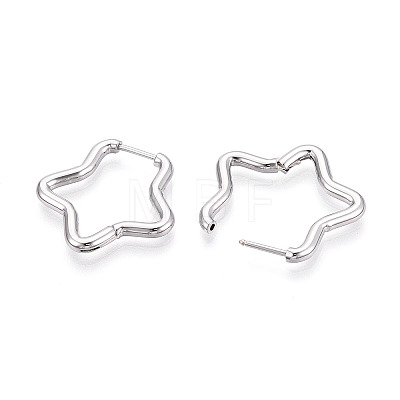 304 Stainless Steel Hoop Earrings STAS-T074-21P-1