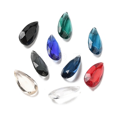 Pointed Back Glass Rhinestone Cabochons GLAA-B012-32E-1