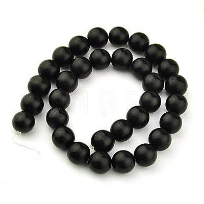 Synthetic Black Stone Beads Strands X-G508-3-1