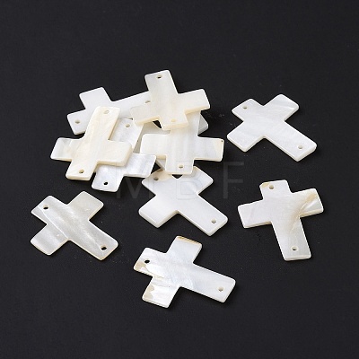 Natural Freshwater Shell Connector Charms SSHEL-C011-05-1