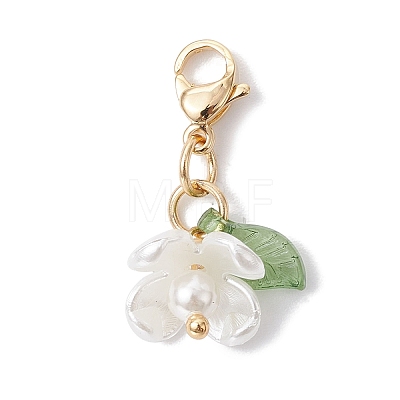 Flower Shell Pearl Pendant Decorations HJEW-TA00106-1