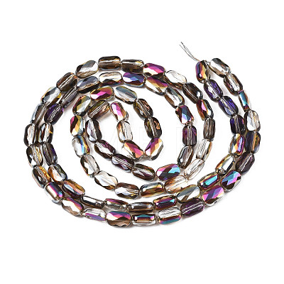 Electroplate Transparent Glass Beads Strands EGLA-N002-25-D01-1