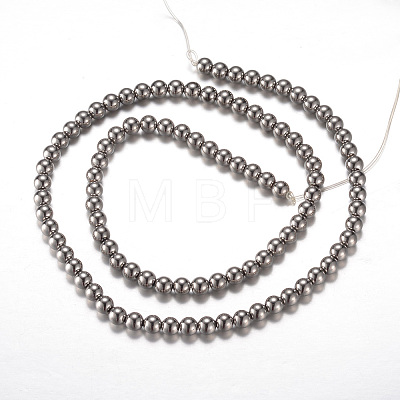 Electroplate Magnetic Synthetic Hematite Bead Strands G-A165A-4mm-05-1