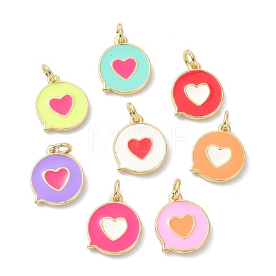 Eco-Friendly Brass Enamel Pendants KK-C220-04G-1