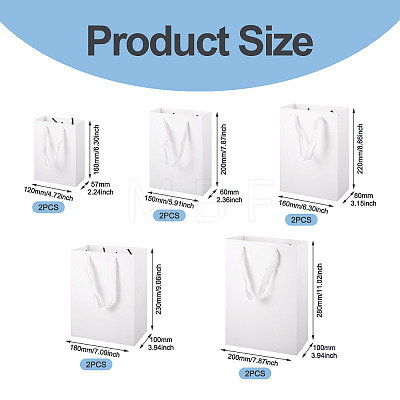 10Pcs 5 Sizes Kraft Paper Gift Shopping Bags Set ABAG-TA0002-23A-1