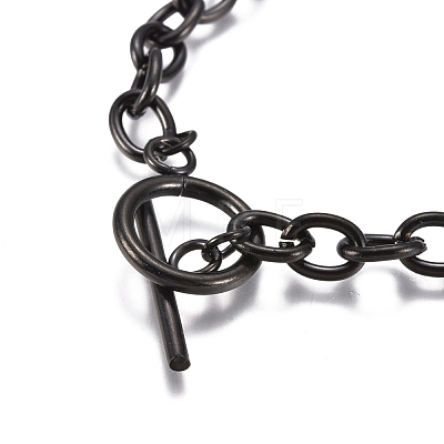 Unisex 304 Stainless Steel Cable Chain Bracelets BJEW-P245-39B-1