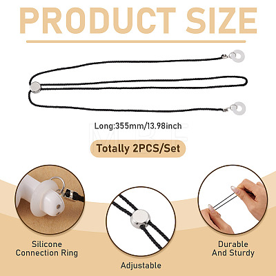2Pcs Polyester Earphone Cord Straps HJEW-TAC0167-1