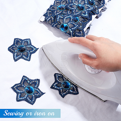  Iron on/Sew on Ethnic Style Embroidery Flower Polyester Lace Ribbons OCOR-WH0060-47B-1