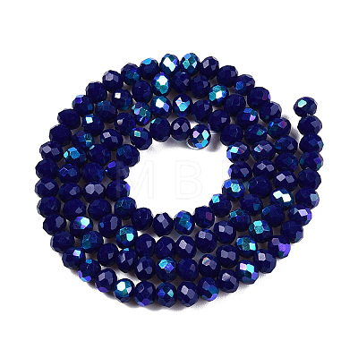 Electroplate Opaque Solid Color Glass Beads Strands EGLA-A044-P4mm-L07-1