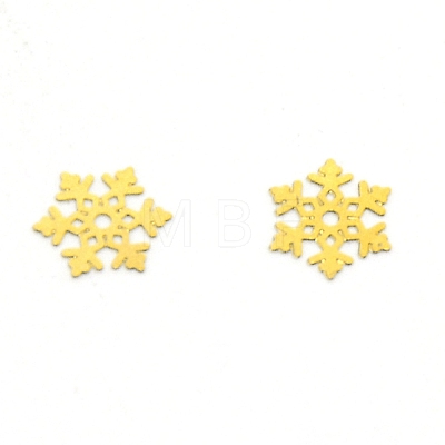 Brass Christmas Snowflake Cabochons MRMJ-WH0075-02G-1