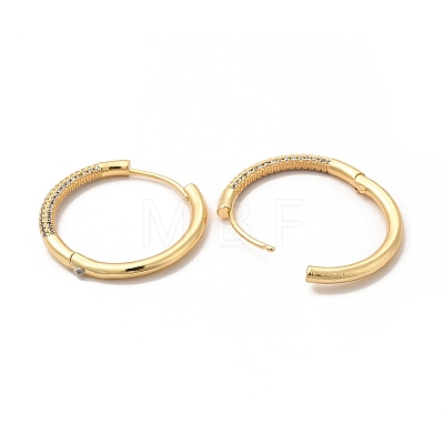 Rack Plating Brass Micro Pave Cubic Zirconia Hoop Earring EJEW-C057-04G-1