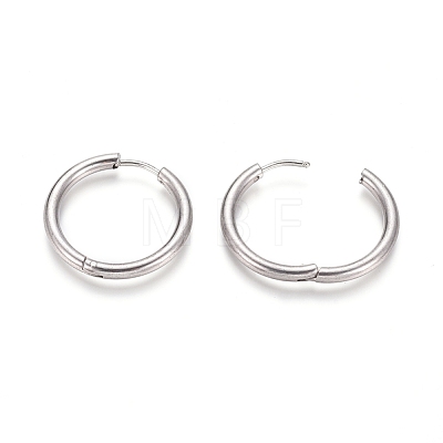 304 Stainless Steel Huggie Hoop Earrings EJEW-F111B-23mm-P-1