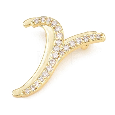 Brass Micro Pave Clear Cubic Zirconia Pendants CU-CBA8481-01G-Y-1