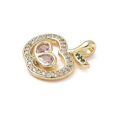 Brass Micro Pave Cubic Zirconia Pendants ZIRC-I356-34G-1