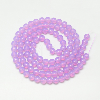 Baking Painted Glass Beads Strands DGLA-Q023-8mm-DB18-1