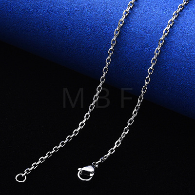 304 Stainless Steel Cable Chain Necklace NJEW-S420-008A-P-1