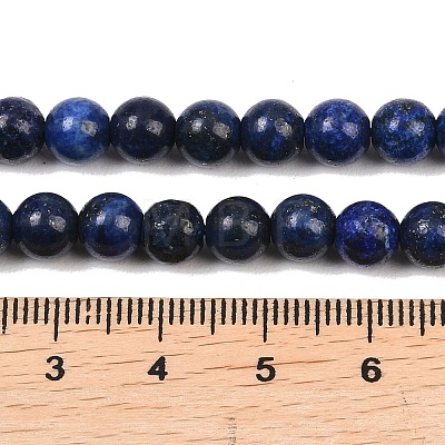 Dyed Natural Grade AA Lapis Lazuli Round Bead Strands G-M290-6mm-AA-1
