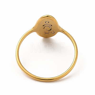 304 Stainless Steel Yoga Theme Finger Ring for Women RJEW-K239-16G-1