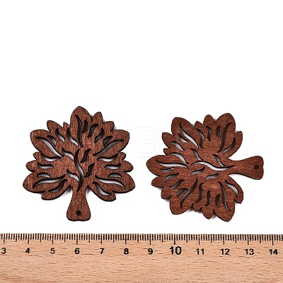 Natural Poplar Wood Pendants WOOD-N016-27B-1