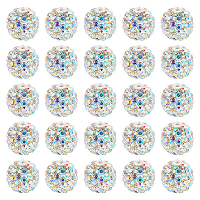 30Pcs Pave Disco Ball Beads RB-TA0001-26C-1