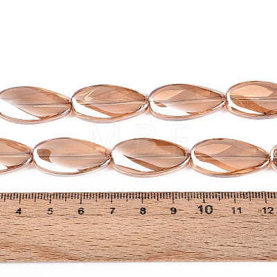 Electroplate Transparent Glass Beads Strands EGLA-N055-02D-1