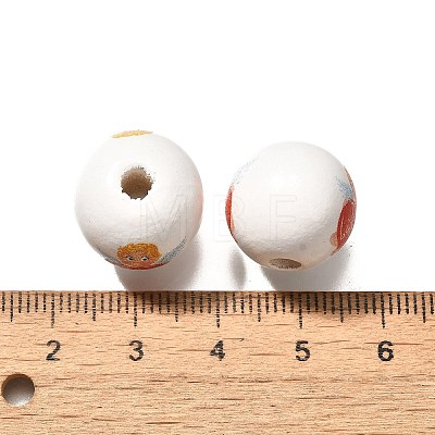 Valentine's Day Element Printed Wood Beads WOOD-R002-01-09-1