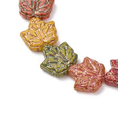 Painted Glass Beads Strands GLAA-B037-13-1
