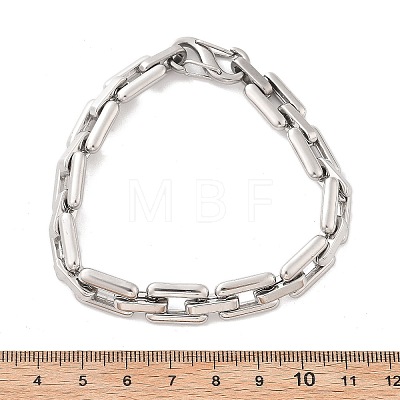 304 Stainless Steel Rectangle Link Chain Bracelets for Women Men BJEW-F488-30P-02-1