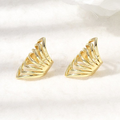 Brass Cuff Earrings EJEW-C186-14G-1