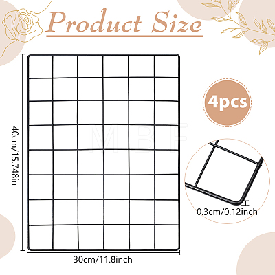 4 Bags Spray Printed Iron Mesh Wall Mounted Hanging Display Stands ODIS-WR0001-18A-1