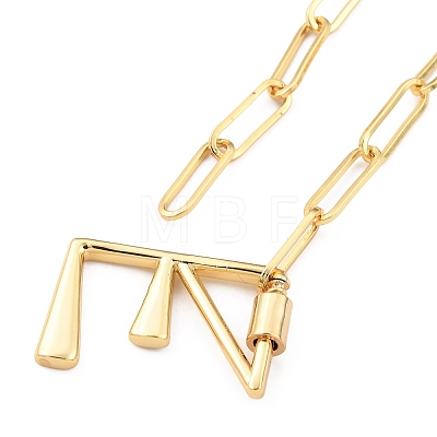 Brass Screw Carabiner Lock Pendant Necklaces NJEW-JN03011-1